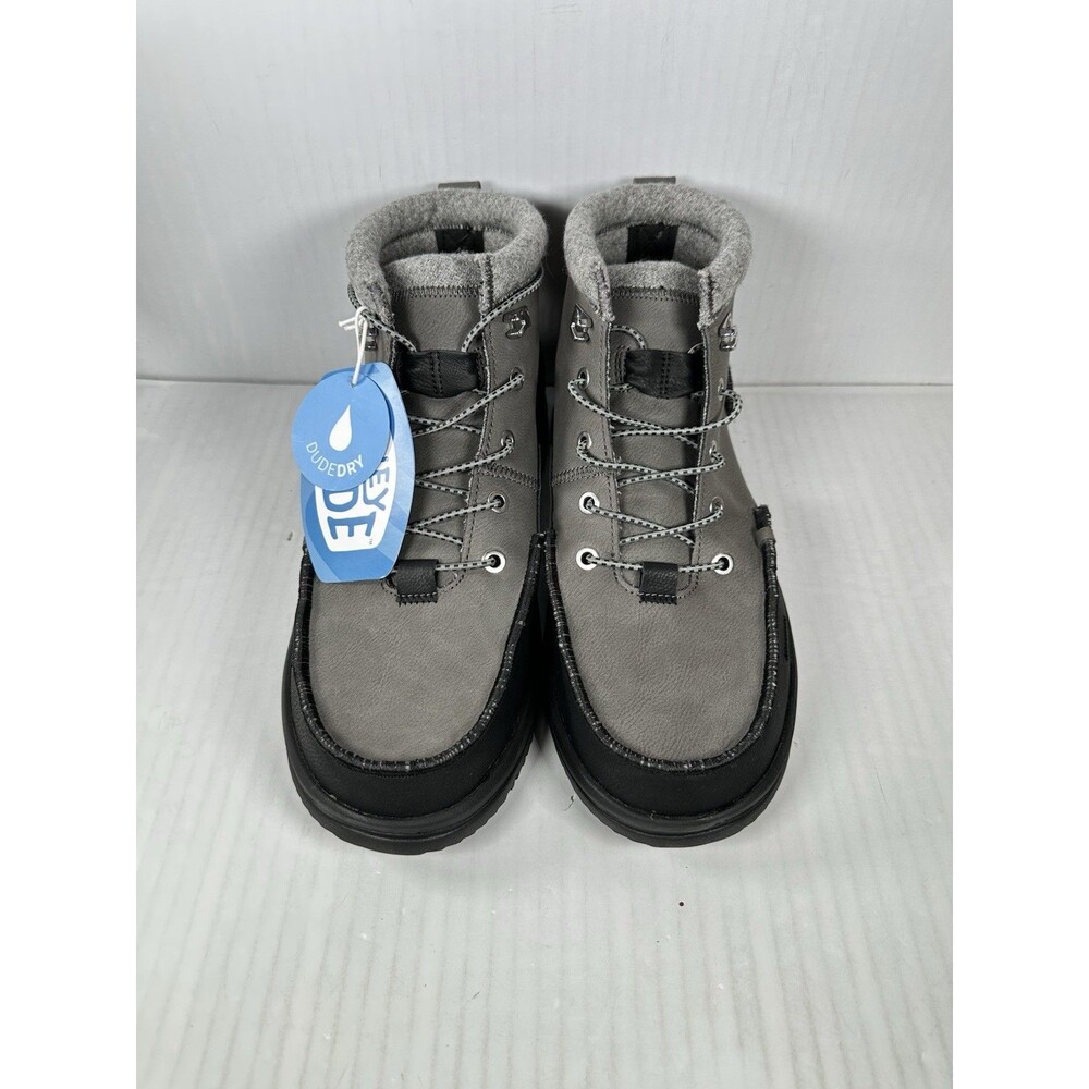 Size 9 Hey Dude Bradley Classic Tumbled Boots Shoe Men's Granite Grey NWT - Picture 2 of 8